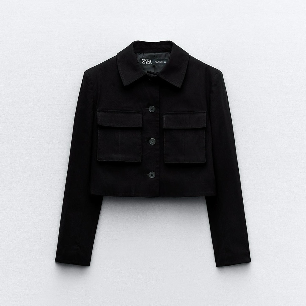 Zara Women's Black Cropped Jacket